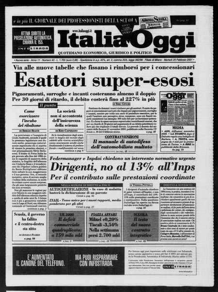 Italia oggi : quotidiano di economia finanza e politica